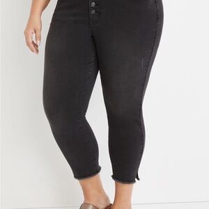 m jeans by Maurice’s Women's Black High Rise Button Fly Cropped Jean